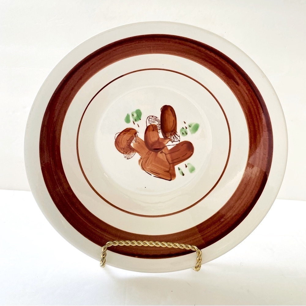 Vintage 70’s Large Mushroom Ironstone Vegetable or Serving Bowl Made in Korea